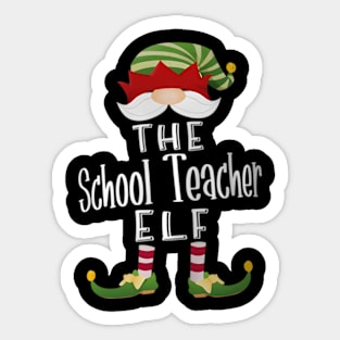 School Teacher Elf Group Christmas Sticker